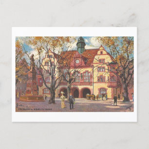 Vintage Neues Rathaus/New City Hall in Freiburg Postcard