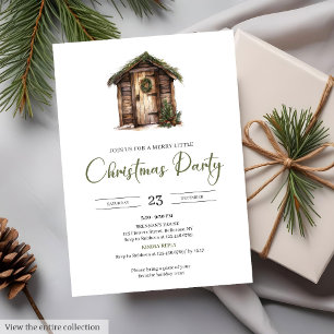 Vintage Neutral Earthy Minimalist Cosy Xmas Party  Invitation