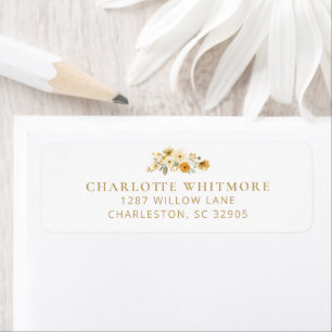 Vintage Neutral Floral Cluster Return Address