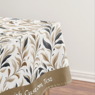 Vintage Neutral Foliage Leaf Pattern Personalise Tablecloth