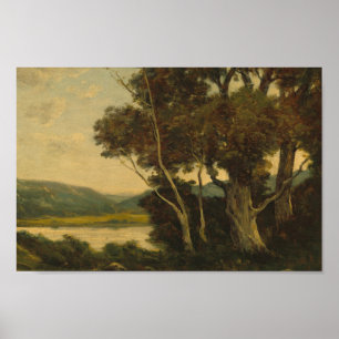 Vintage Neutral Forest Dark Academia Aesthetic Art Poster