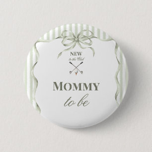 Vintage Neutral New to the Club Golf Baby Shower 6 Cm Round Badge