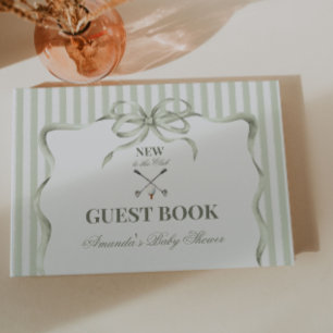 Vintage Neutral New to the Club Golf Baby Shower Guest Book