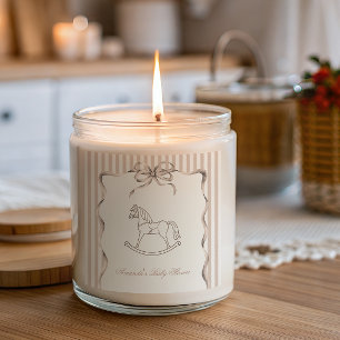 Vintage Neutral Rocking Horse Baby Shower Decor Square Sticker