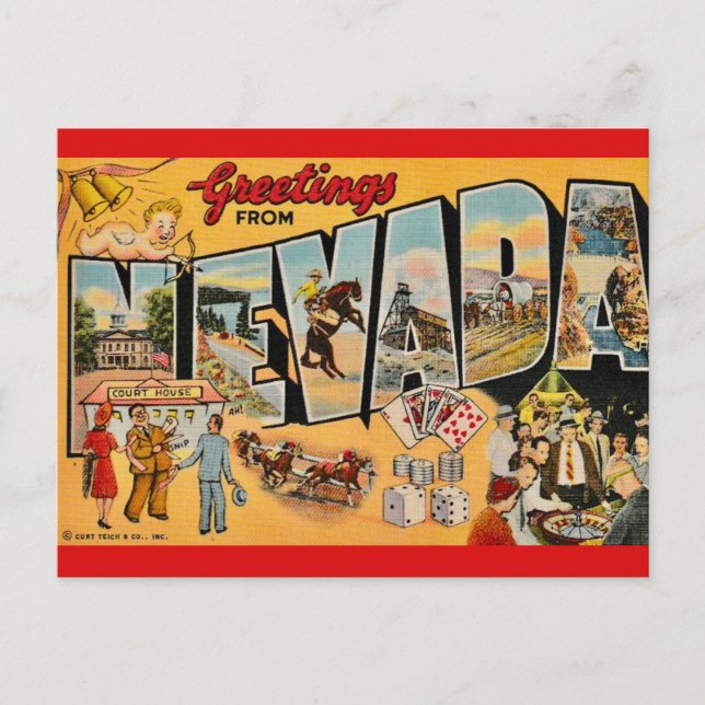 Vintage Nevada Greeting Postcard (Front)