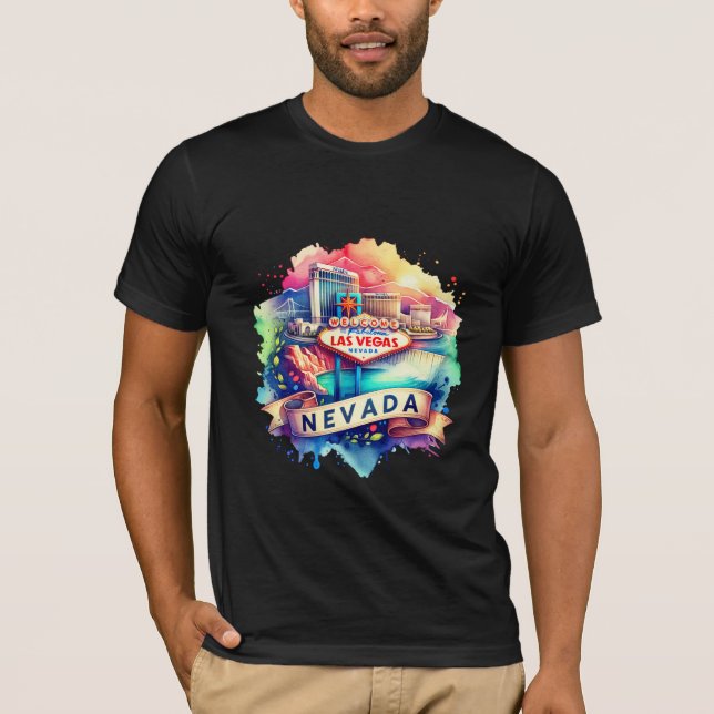 Vintage Nevada Map T-Shirts – Retro us state (Front)
