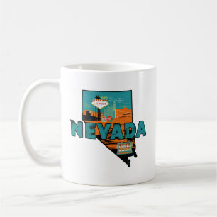 Vintage Nevada State Map USA Travel Coffee Mug