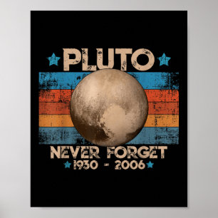 Vintage Never Forget Pluto Funny Retro Astronomy S Poster