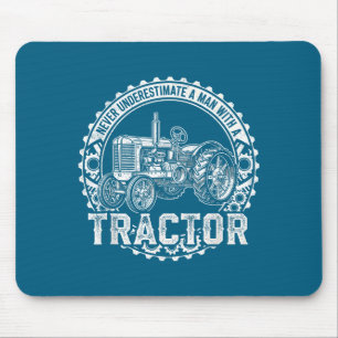 Vintage Never Underestimate A Man With A Tractor F Mouse Mat