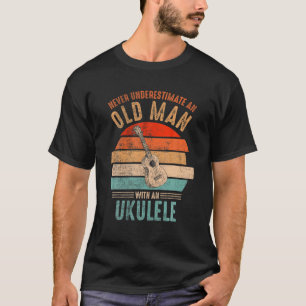 Vintage Never Underestimate An Old Man With An Uku T-Shirt