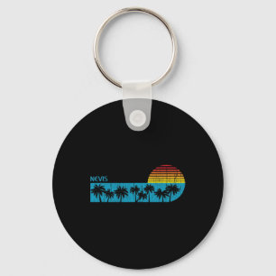 Vintage Nevis Beach Palm Trees Retro 70s Boys Girl Key Ring