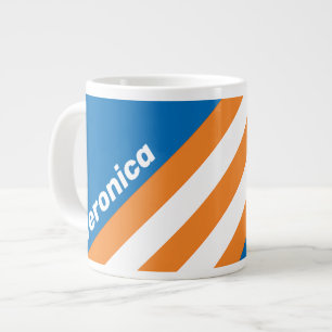 Vintage New Amsterdam Stripes with Name Large Coffee Mug
