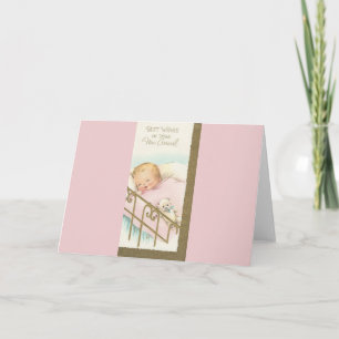 Vintage "New Arrival" Baby Card