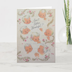 Vintage New Baby Arrival Card