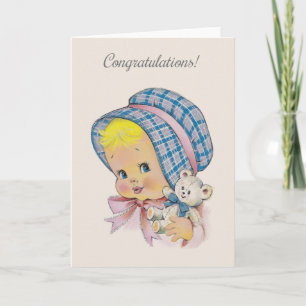 Vintage New Baby Congratulations Card