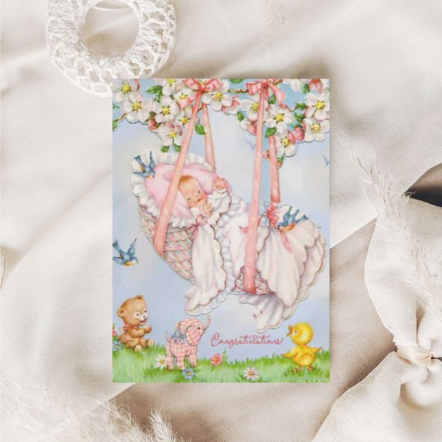 Vintage New Baby Congratulations Card (Creator Uploaded)