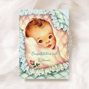 Vintage New Baby Congratulations Card for Boy