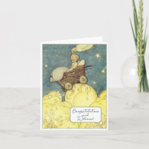 Vintage New Baby Congratulations Flat Card
