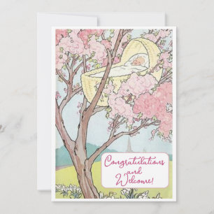 Vintage New Baby Congratulations Flat Card