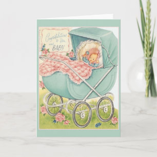 Vintage New Baby Congratulations Greeting Card