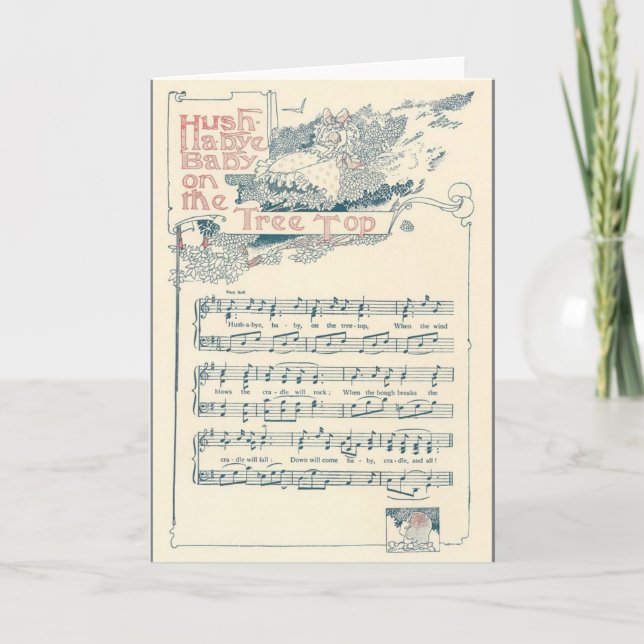 Vintage New Baby Greeting Card (Front)