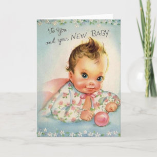 Vintage New Baby Greeting Card