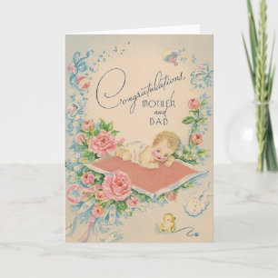 Vintage New Baby Greeting Card