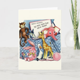 Vintage New Baby Greeting Card