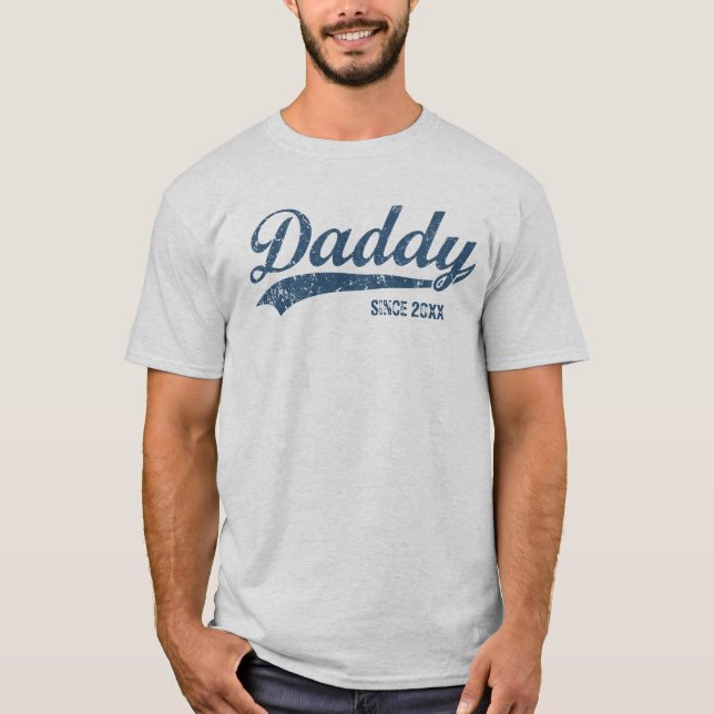 Vintage New Daddy Since [year] T-Shirt (Front)