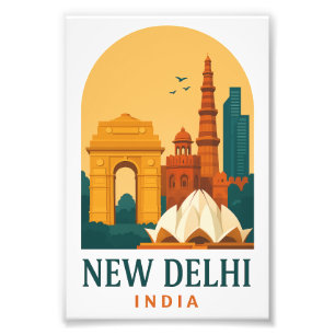 Vintage New Delhi India Travel – Retro Photo Print