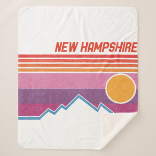 Vintage New Hampshire NH Granite State Souvenir Sherpa Blanket