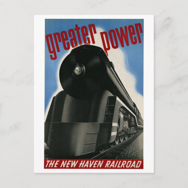 Vintage New Haven Railroad locomotive travel Postcard (Front)