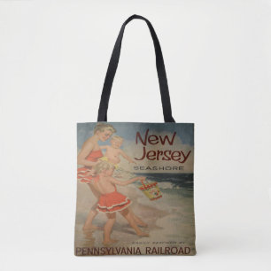 Vintage New Jersey Shore Ocean Beach Tote Bag