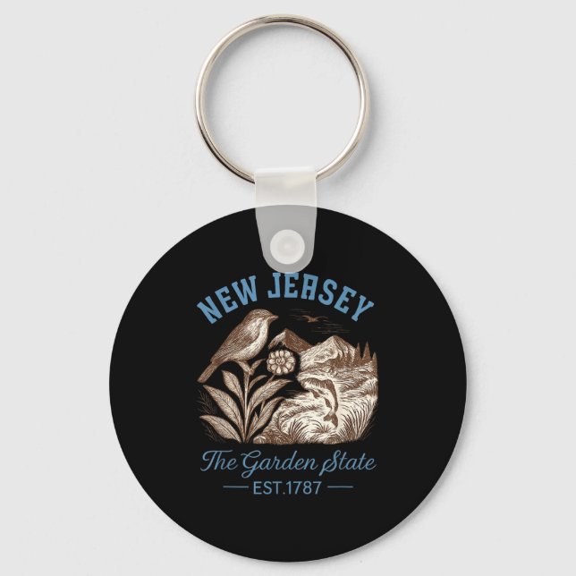 Vintage New Jersey The Garden State  Key Ring (Front)