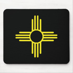 Vintage New Mexico Flag Zia Sun Retro Distressed  Mouse Mat