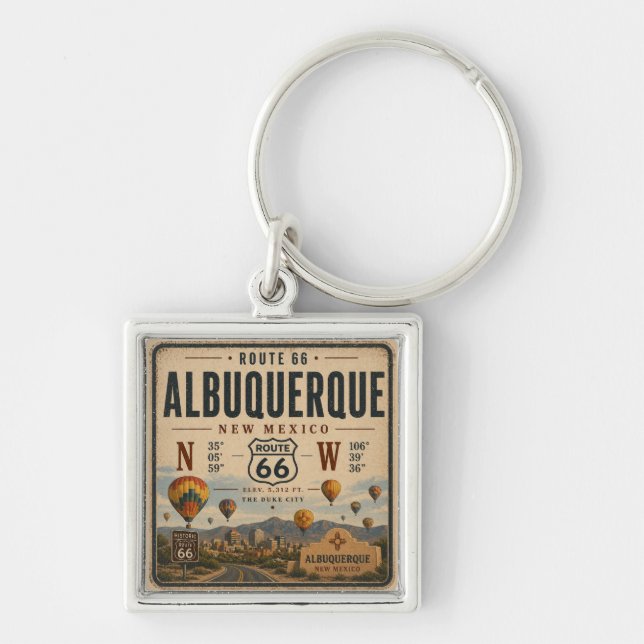 Vintage New Mexico Highway Accessory Key Ring (Front)