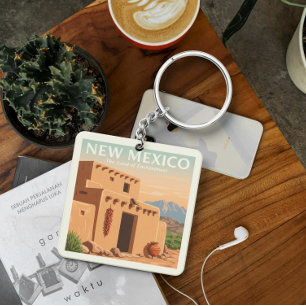 Vintage New Mexico Key Ring