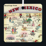 Vintage New Mexico Map Ornament<br><div class="desc">A vintage postcard map of New Mexico repurposed on an ornament.</div>