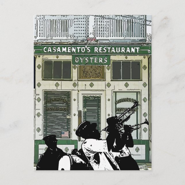 Vintage New Orleans  Brass Band Postcard (Front)