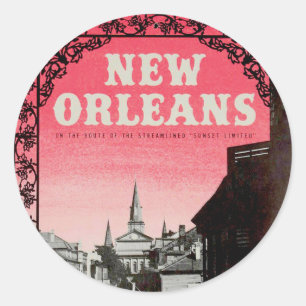 Vintage New Orleans Classic Round Stickers