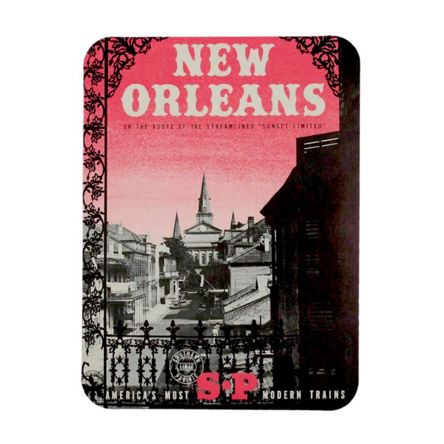 Vintage New Orleans Flexible Photo Magnet (Vertical)
