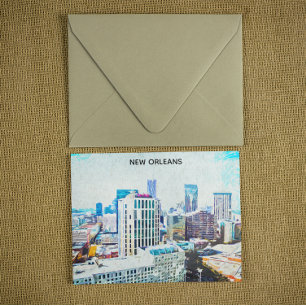 Vintage New Orleans Louisiana City Silhouette Postcard