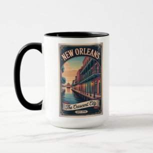 Vintage New Orleans Louisiana Retro Travel Poster  Mug