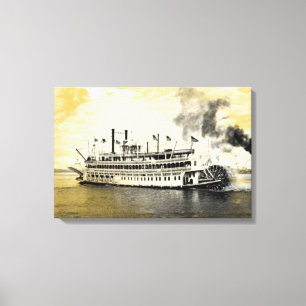 Vintage New Orleans Louisiana Stern Wheeler Canvas Print