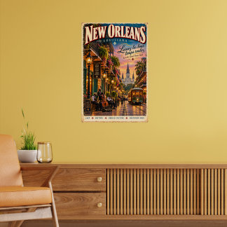 Vintage New Orleans Louisiana Travel Jazz Wall Art