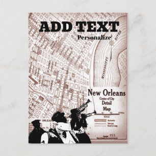 Vintage New Orleans  Map Postcard