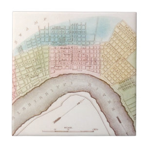 Vintage New Orleans Map The Big Easy Memory Tile