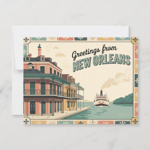 Vintage New Orleans Postcard   Greetings from
