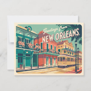Vintage New Orleans Postcard   Greetings from