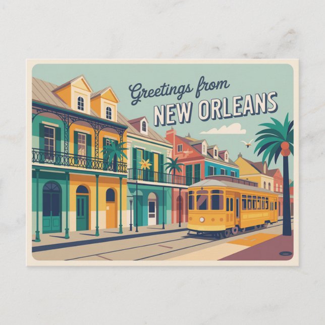 Vintage New Orleans Postcard | Greetings from (Front)